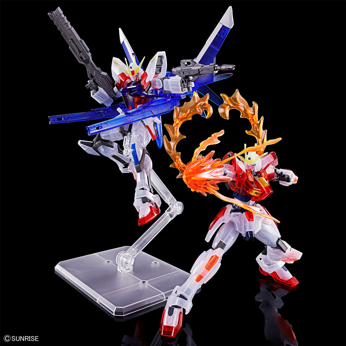 HG 1/144 Build Strike Gundam Full Package & Build Burning Gundam Set Clear Color