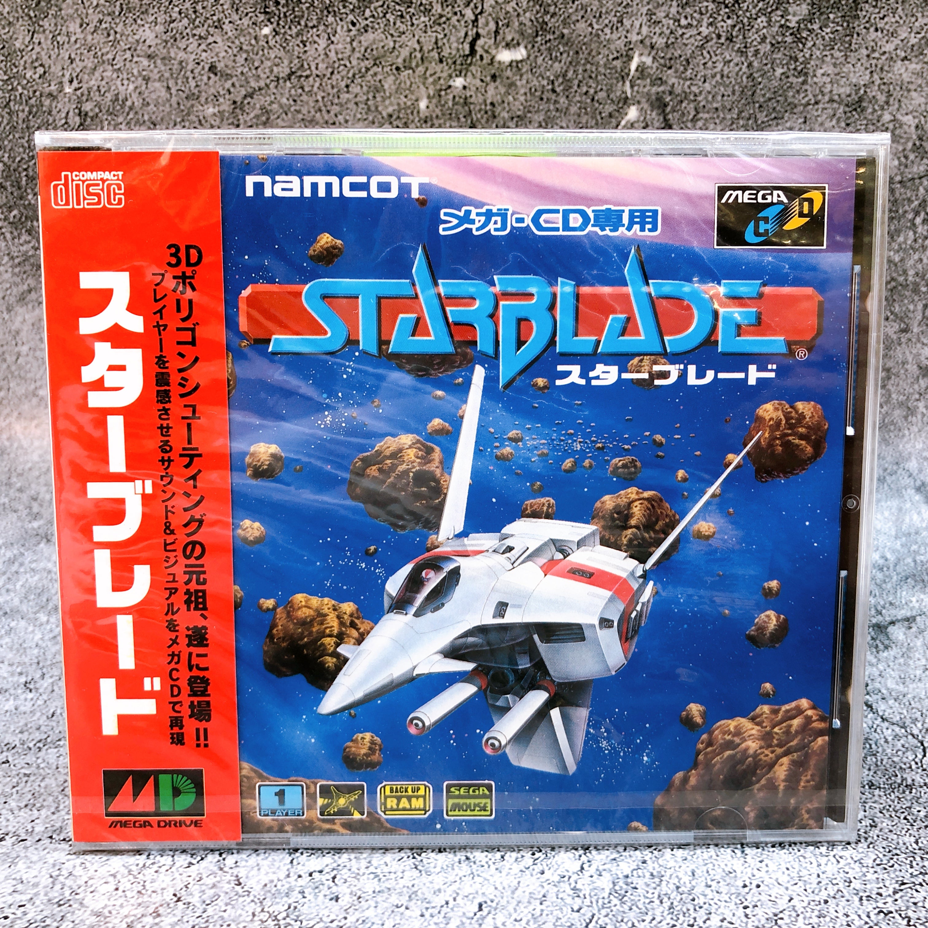 Mega CD Star Blade MCD Mega Drive SEGA Namcot Shooting Game Japan Seal