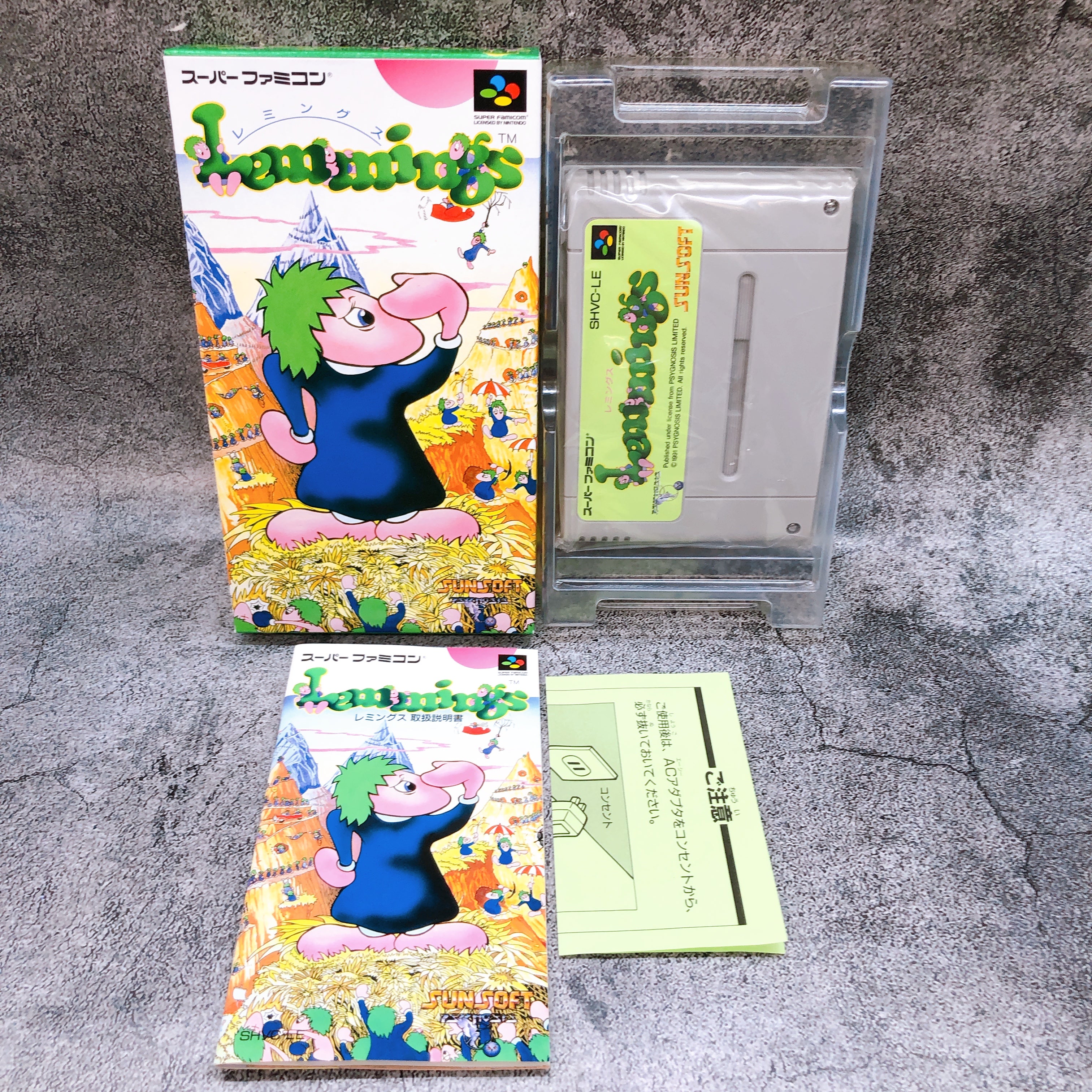 Nintendo Super Famicom Lemmings Sonsoft Japan SNES SFC Game in Stock
