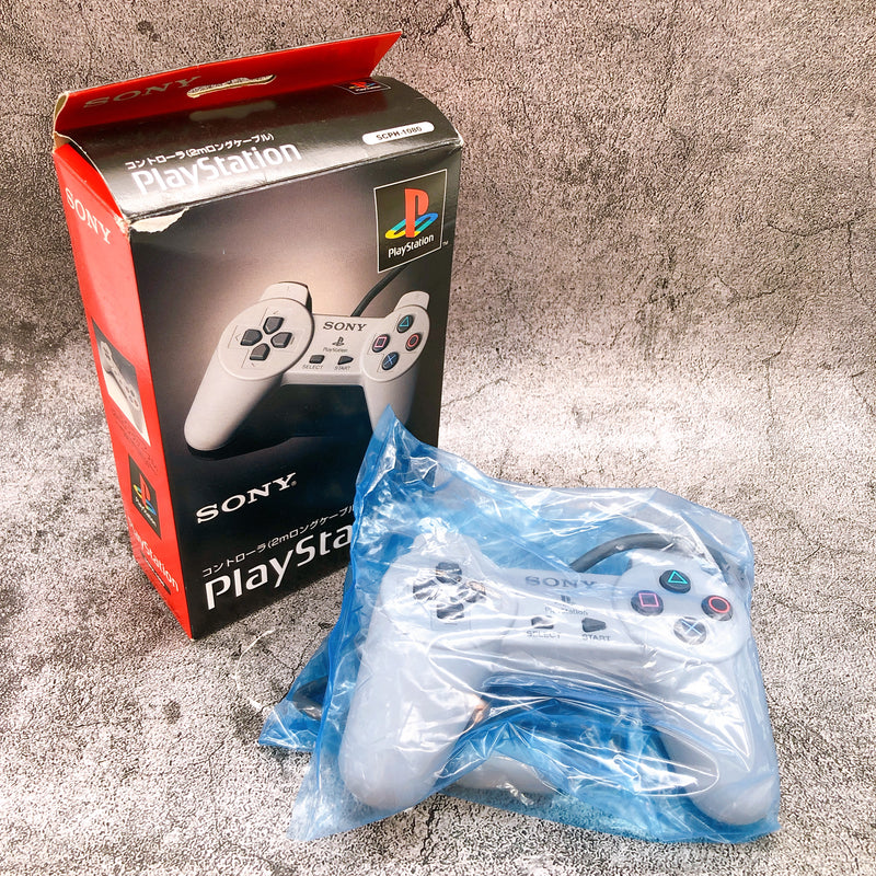 PS1 2m Long Cable Controller Pad SCPH-1080 Boxed Gray Sony Playstation Official