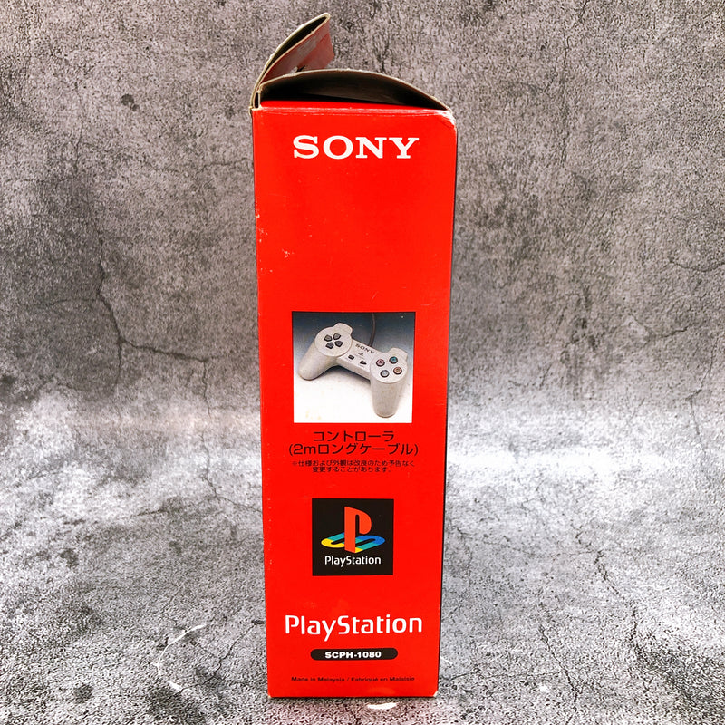 PS1 2m Long Cable Controller Pad SCPH-1080 Boxed Gray Sony Playstation Official