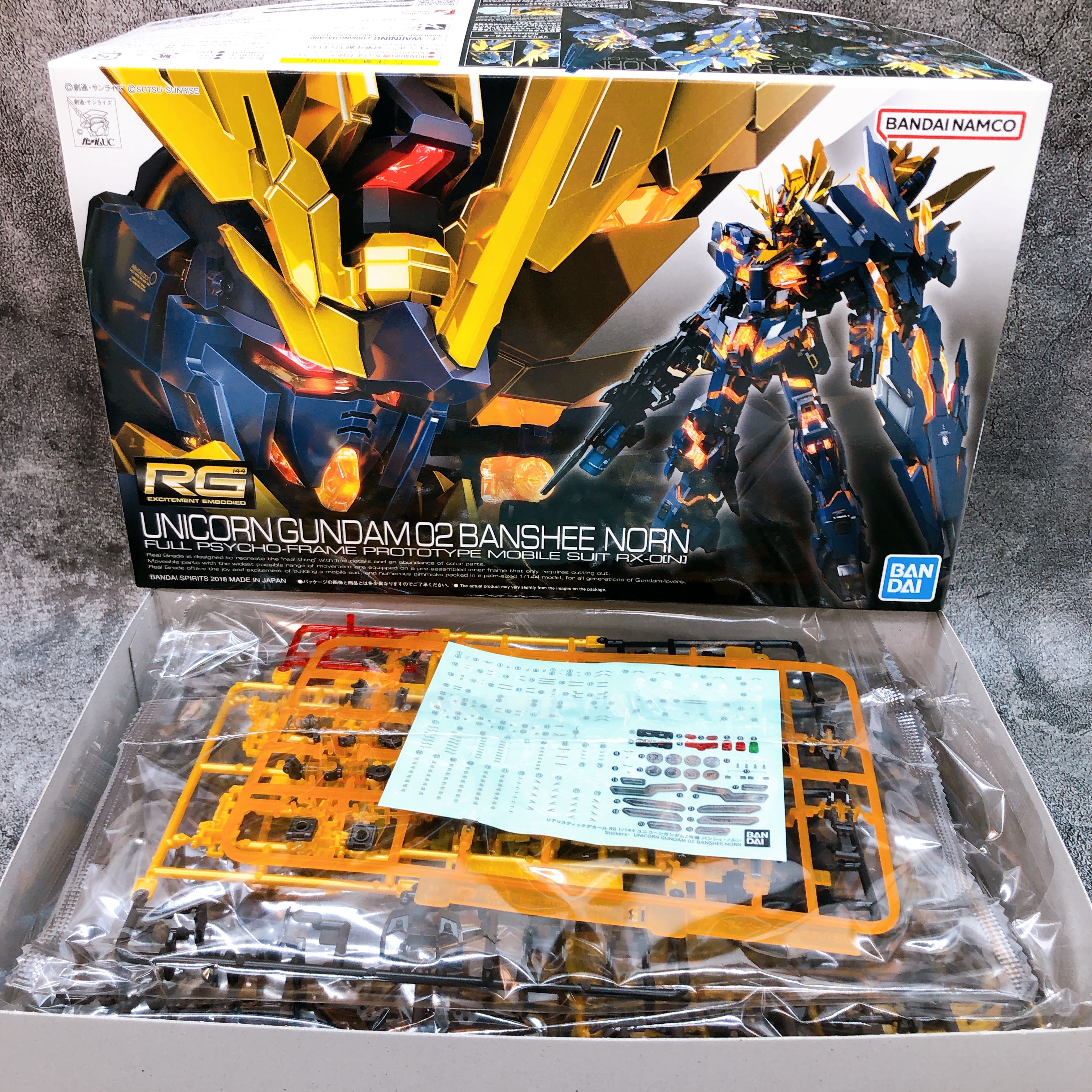 RG 1/144 Unicorn Gundam 02 Banshee Norn & Armed Armor VN/BS Set Kit Ba