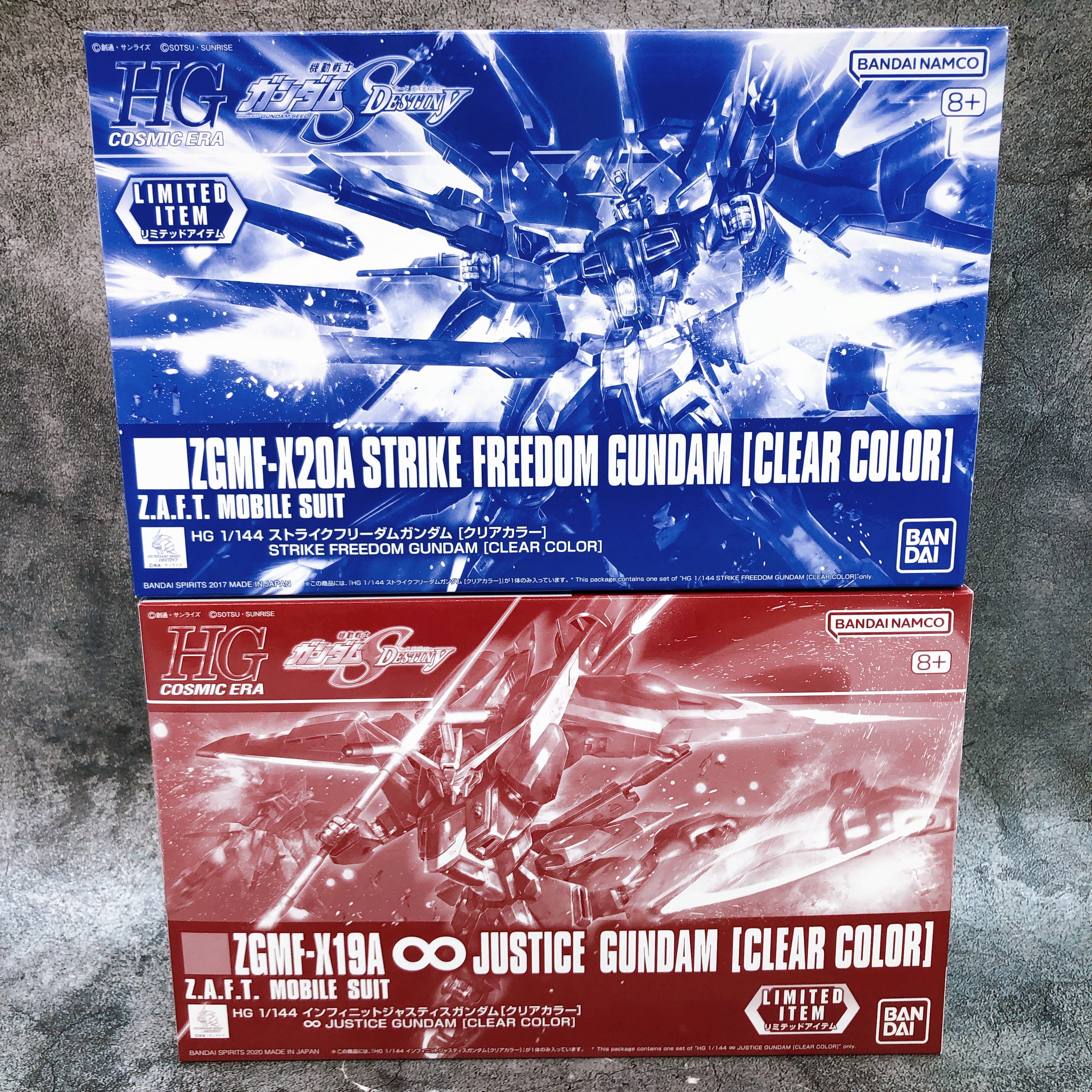 HG 1/144 Strike Freedom Gundam & Infinite Justice Gundam Clear Color Set Bandai