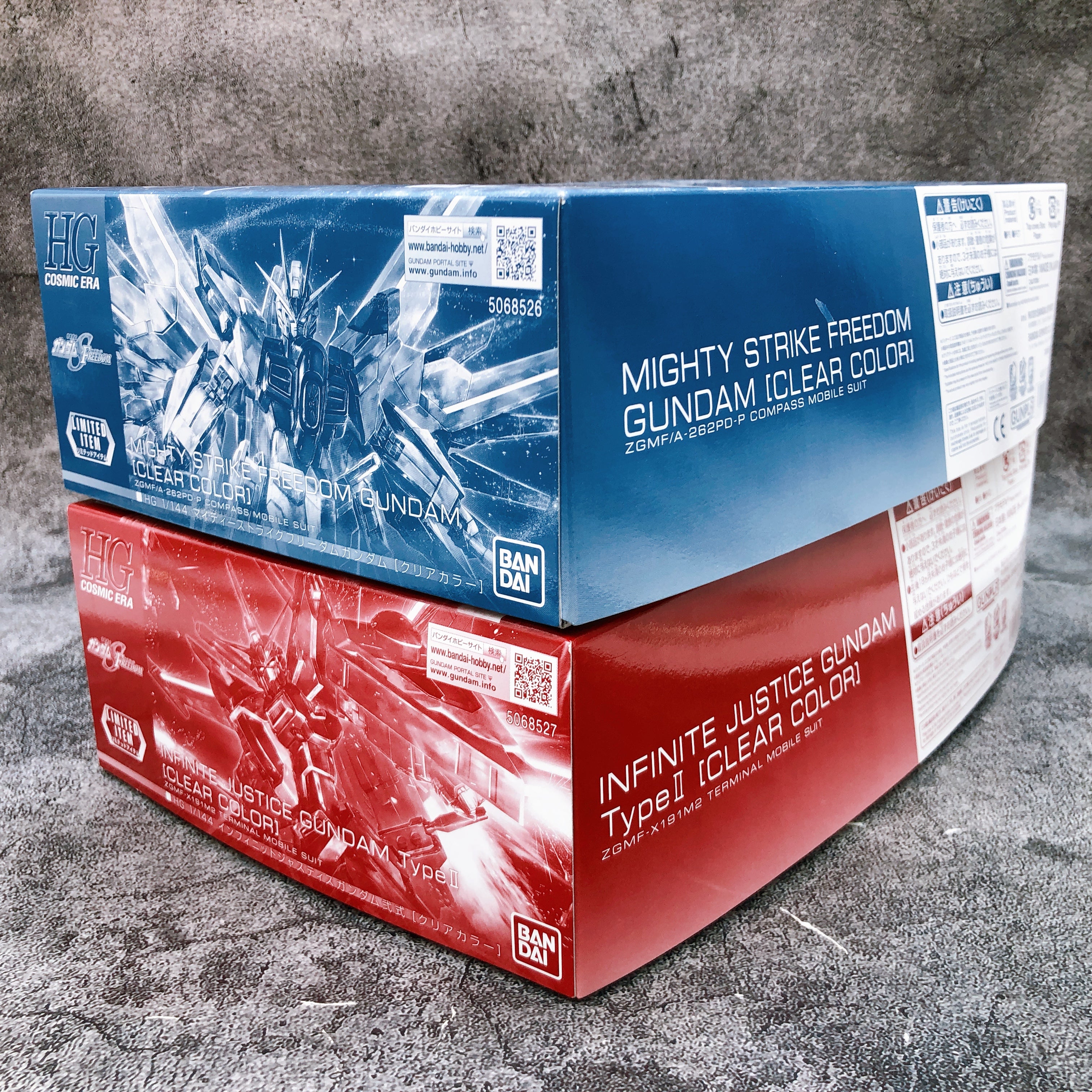 STRIKE FREEDOM & INFINITE JUSTICEボックス未開封 HG 1/144 Mighty Strike Freedom & Infinite Justice Gundam Type-2 Clear