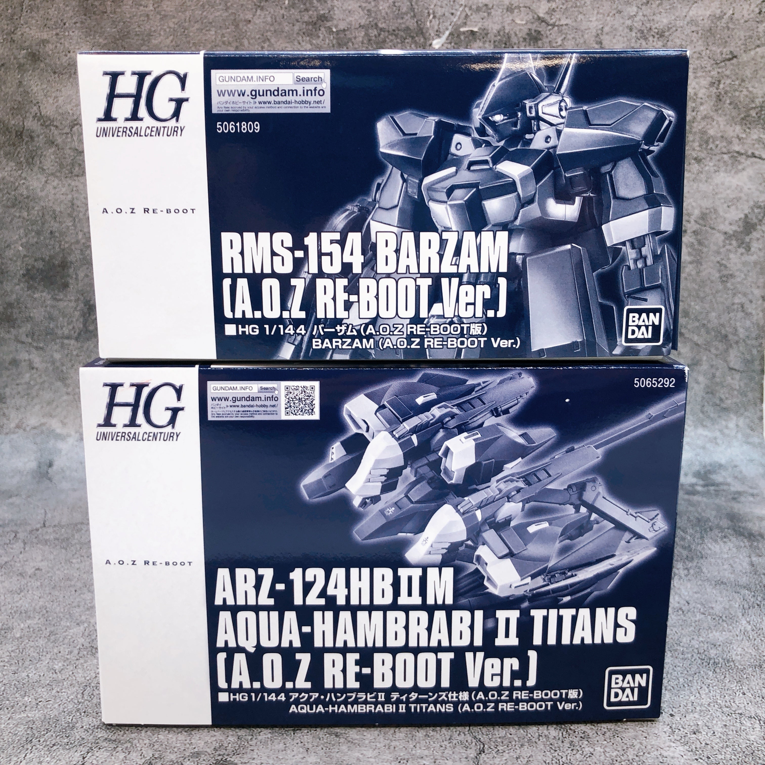 HG 1/144 Barzam & Aqua-Hambrabi II Titans A.O.Z Re-Boot Ver Set Premium Bandai