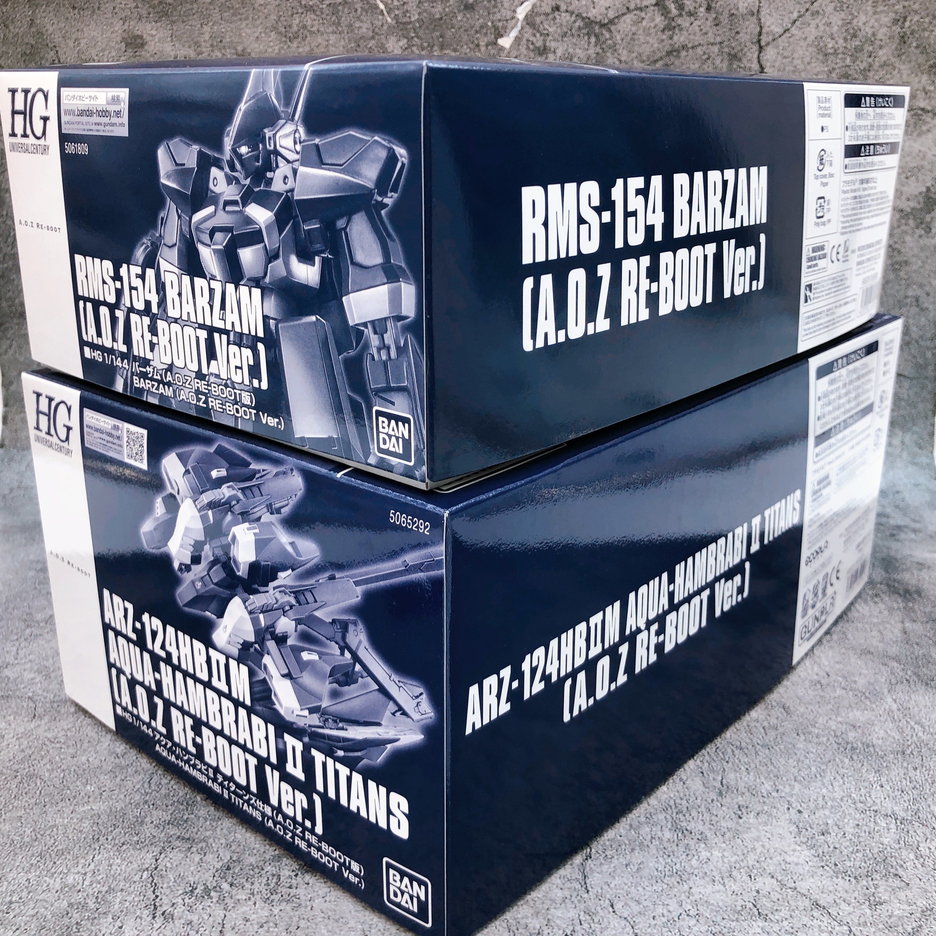 HG 1/144 Barzam & Aqua-Hambrabi II Titans A.O.Z Re-Boot Ver Set Premium Bandai