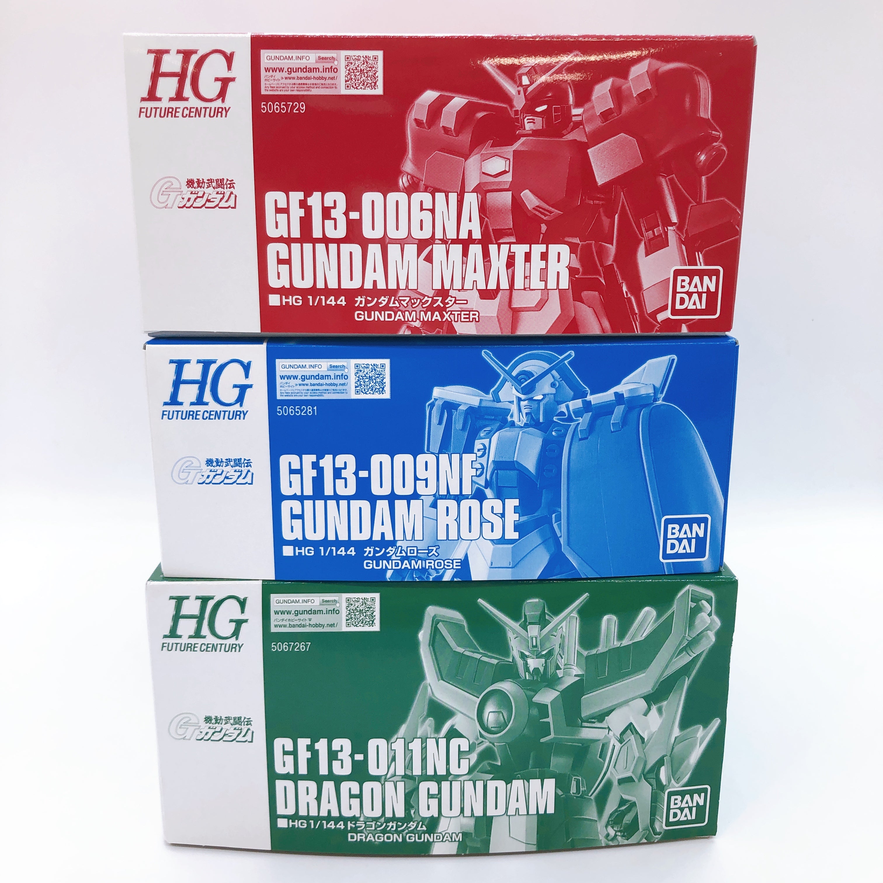 HG 1/144 Gundam Maxter & Gundam Rose & Dragon Gundam Set Kit Premium Bandai NEW