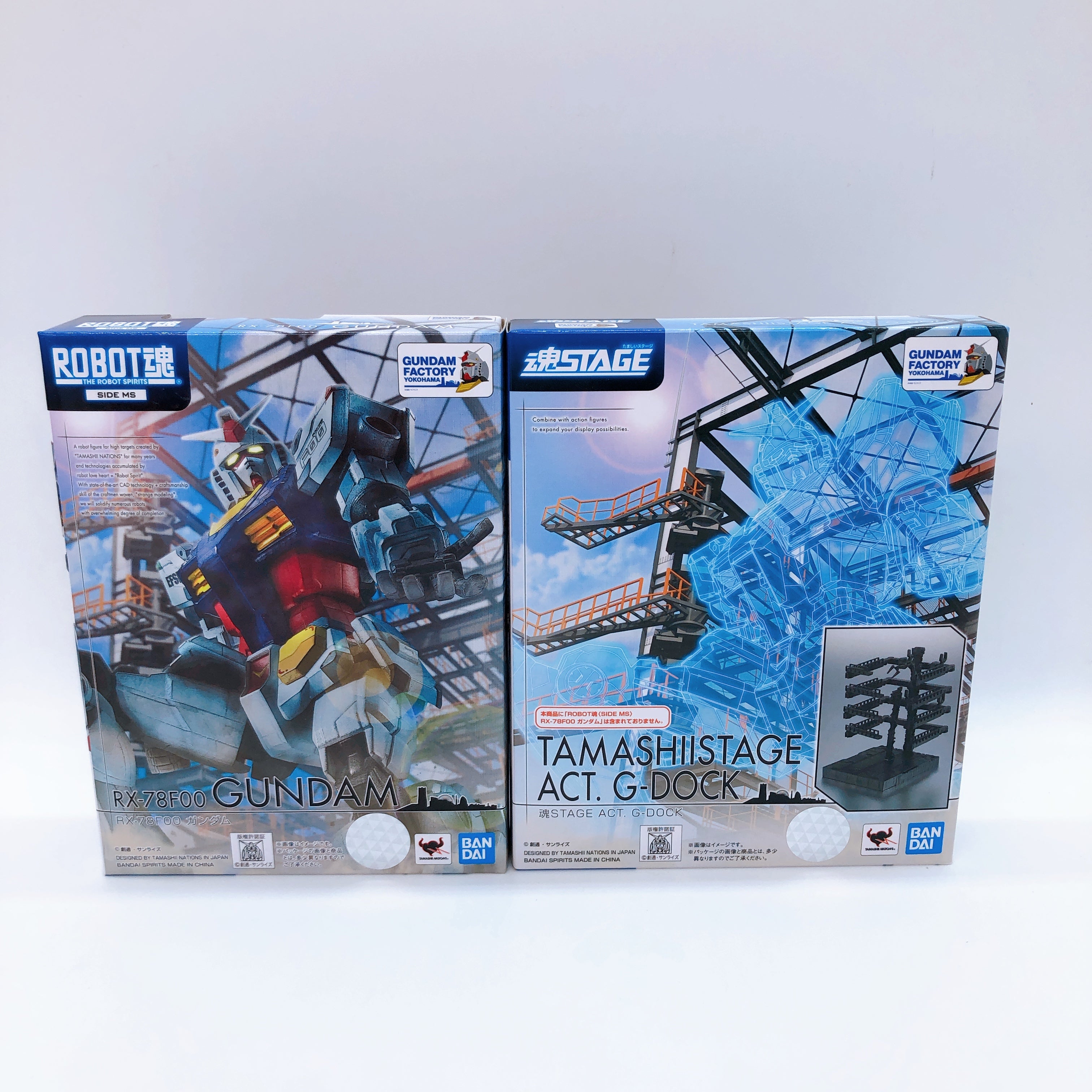 Robot Spirits RX-78F00 Gundam Action Figure + Tamashii Stage Act. G-Dock Bandai