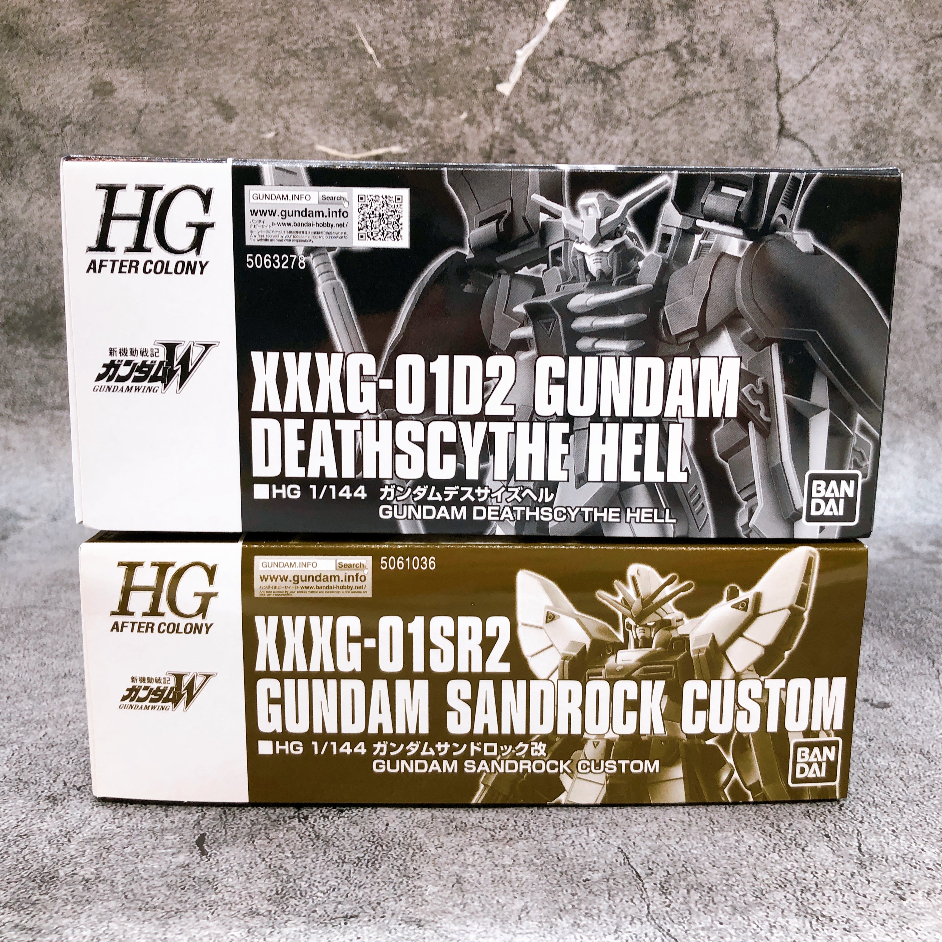 HG 1/144 Gundam Sandrock Custom & Gundam Deathscythe Hell Set Kit Premium Bandai