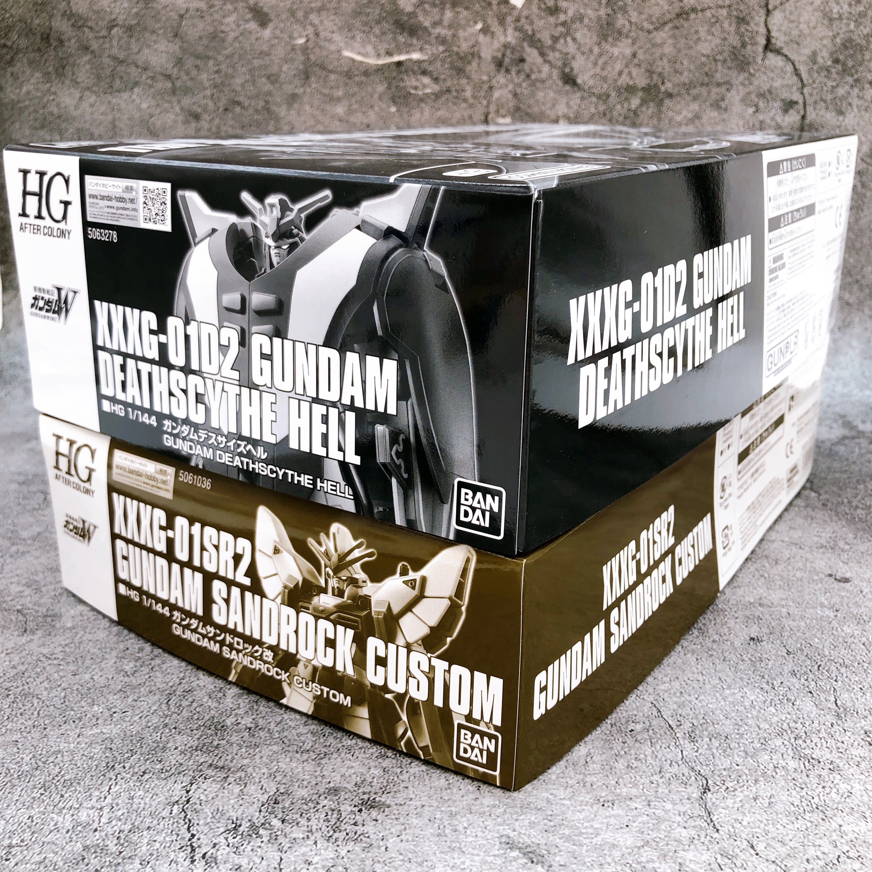 HG 1/144 Gundam Sandrock Custom & Gundam Deathscythe Hell Set Kit Premium Bandai