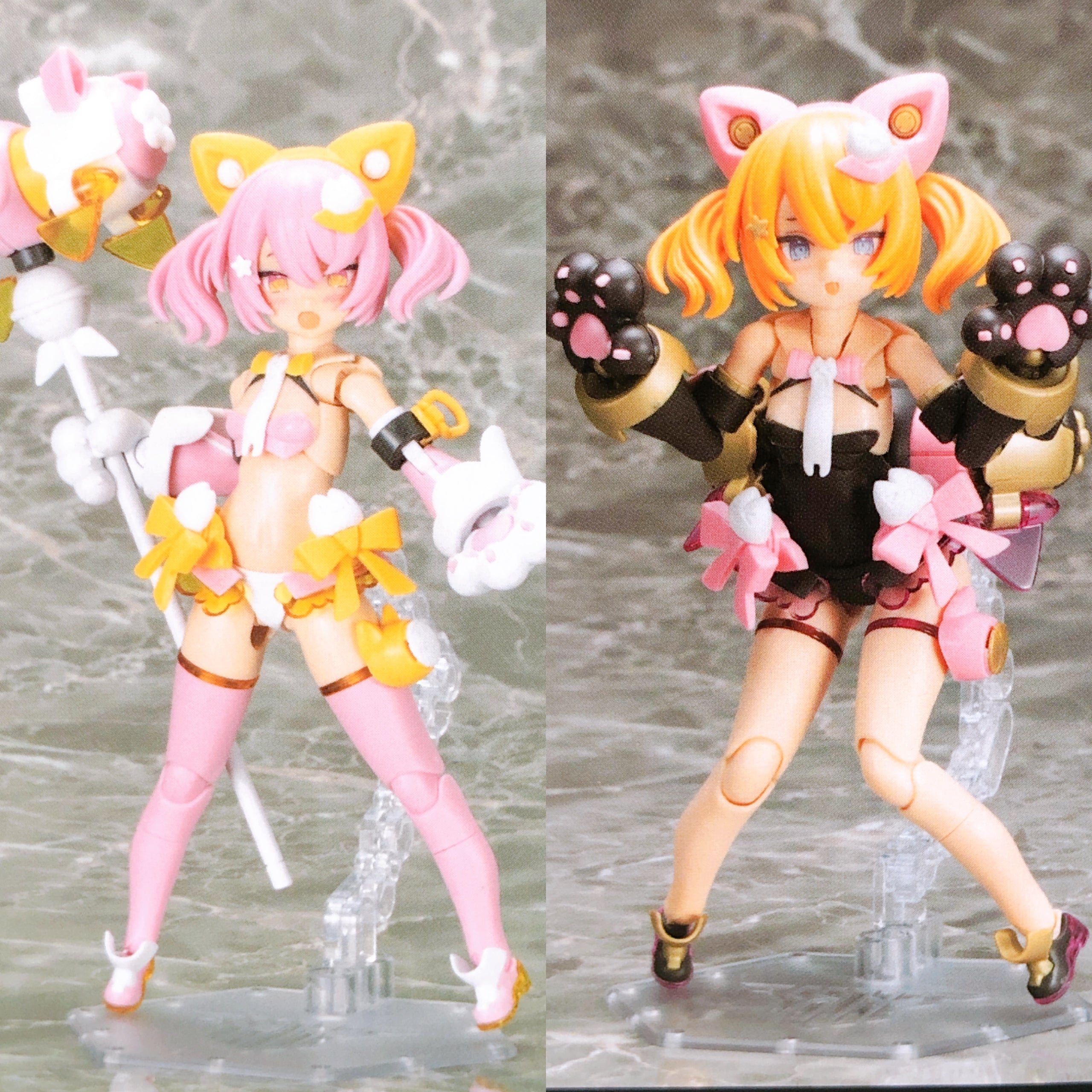 PUNI☆MOFU GIN LANG & KURO MAO セット Megami Device PUNI MOFU MAO & KURO MAO Set 1:1 Model Kit KOTOBUKIYA Se
