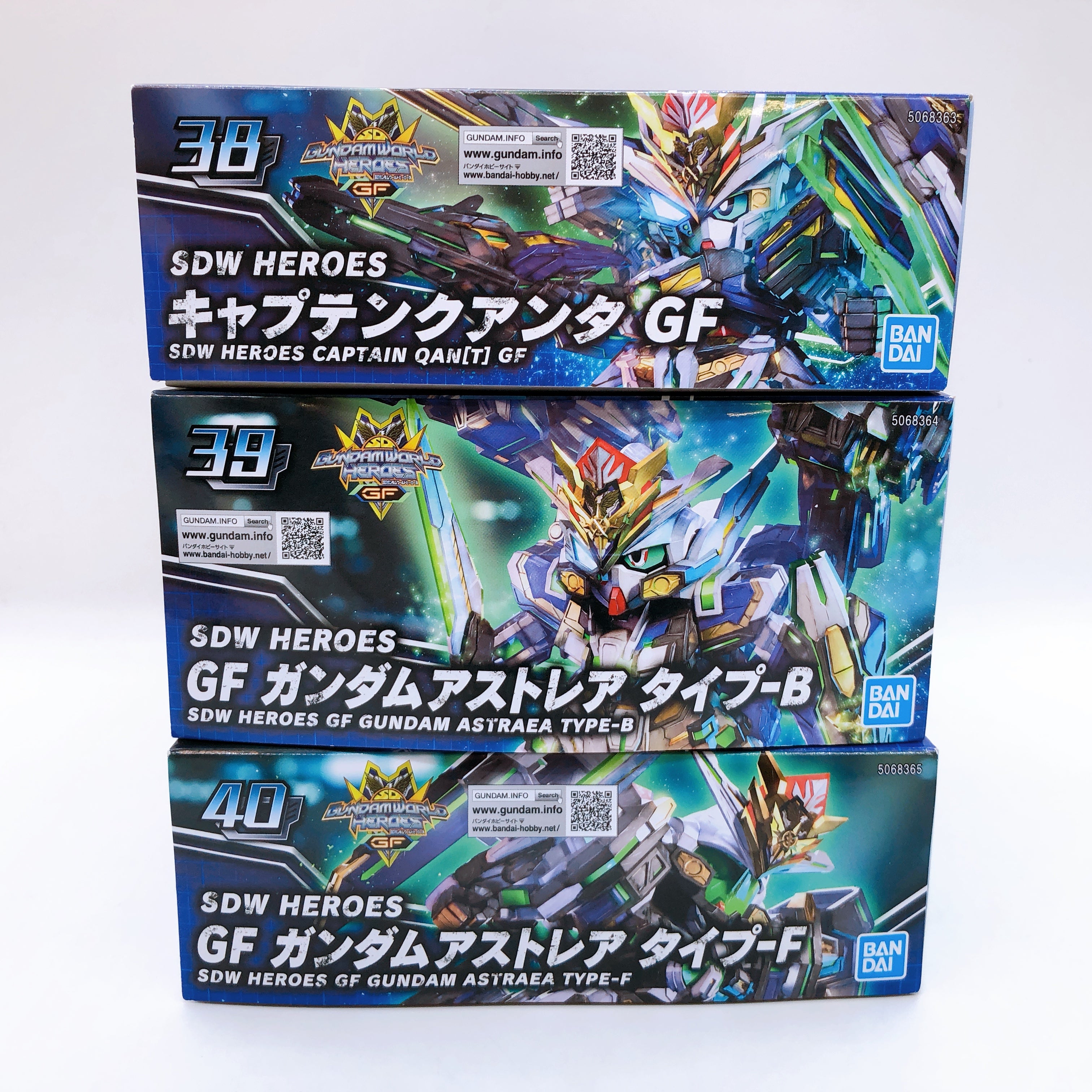 SDW HEROES Captain Qan[T] GF & GF Gundam Astraea Set of 3 Kit Bandai Japan NEW