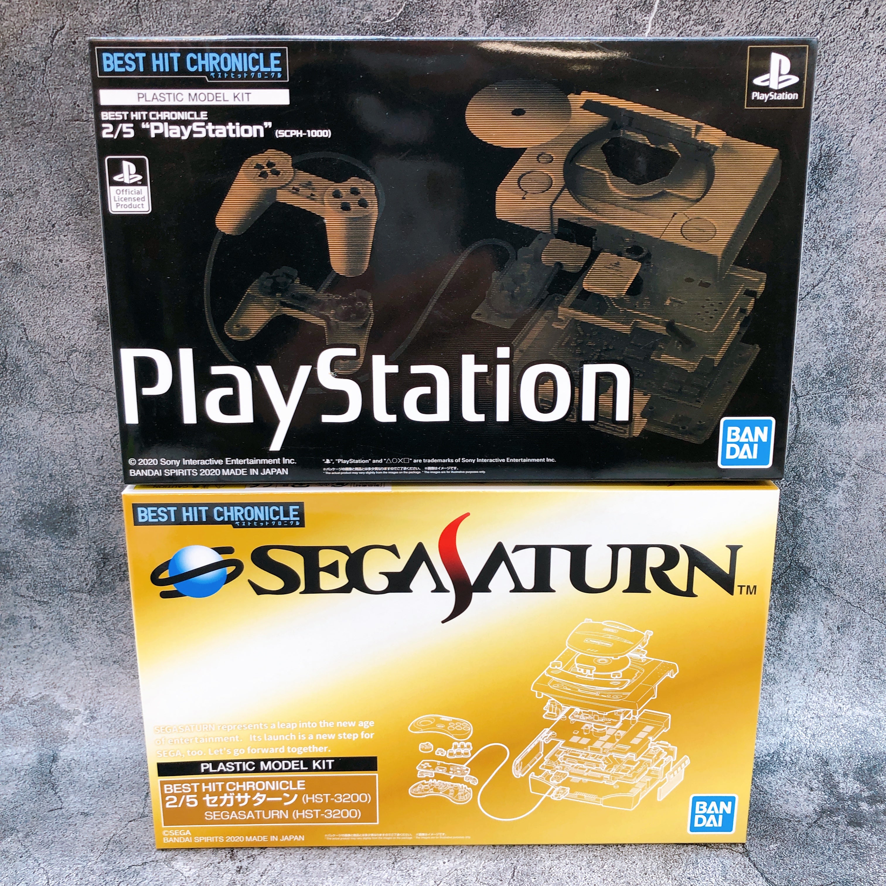 BEST HIT CHRONICLE Playstation SCPH-1000 & Sega Saturn HST-3200 Set Kit Bandai