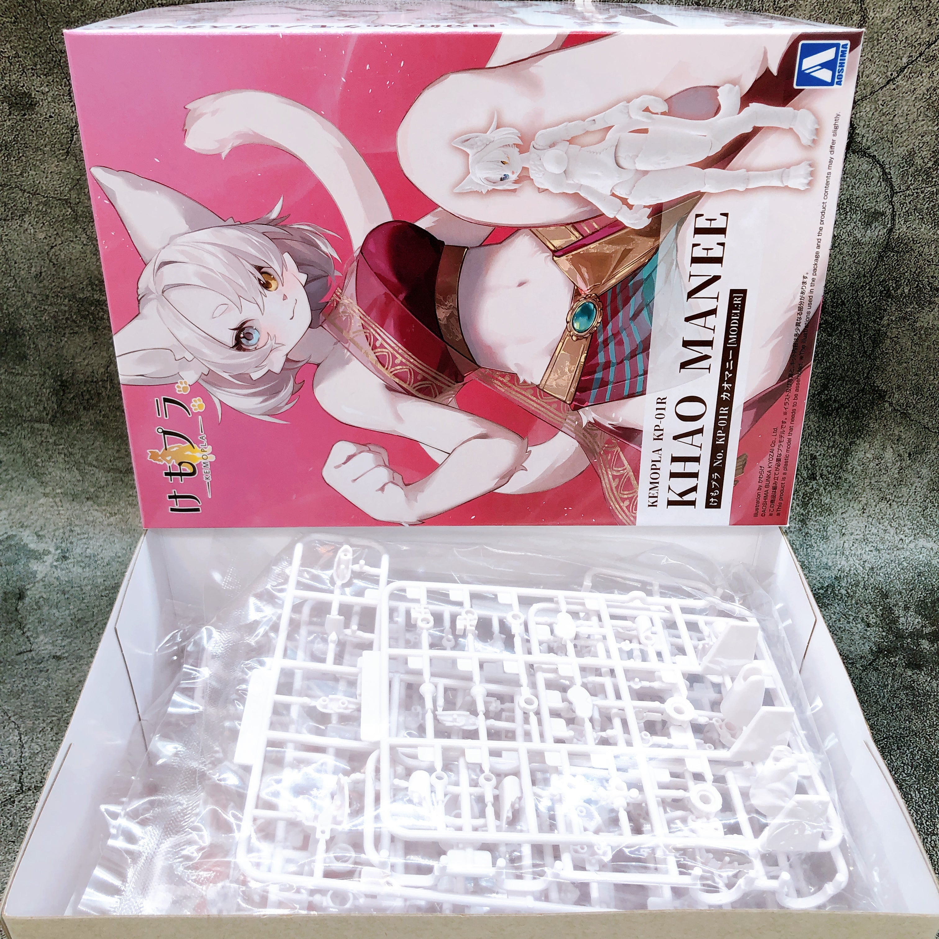 KEMOPLA Khao Manee & Japanese Wolf Set Non Scale Model Kit Aoshima Japan NEW