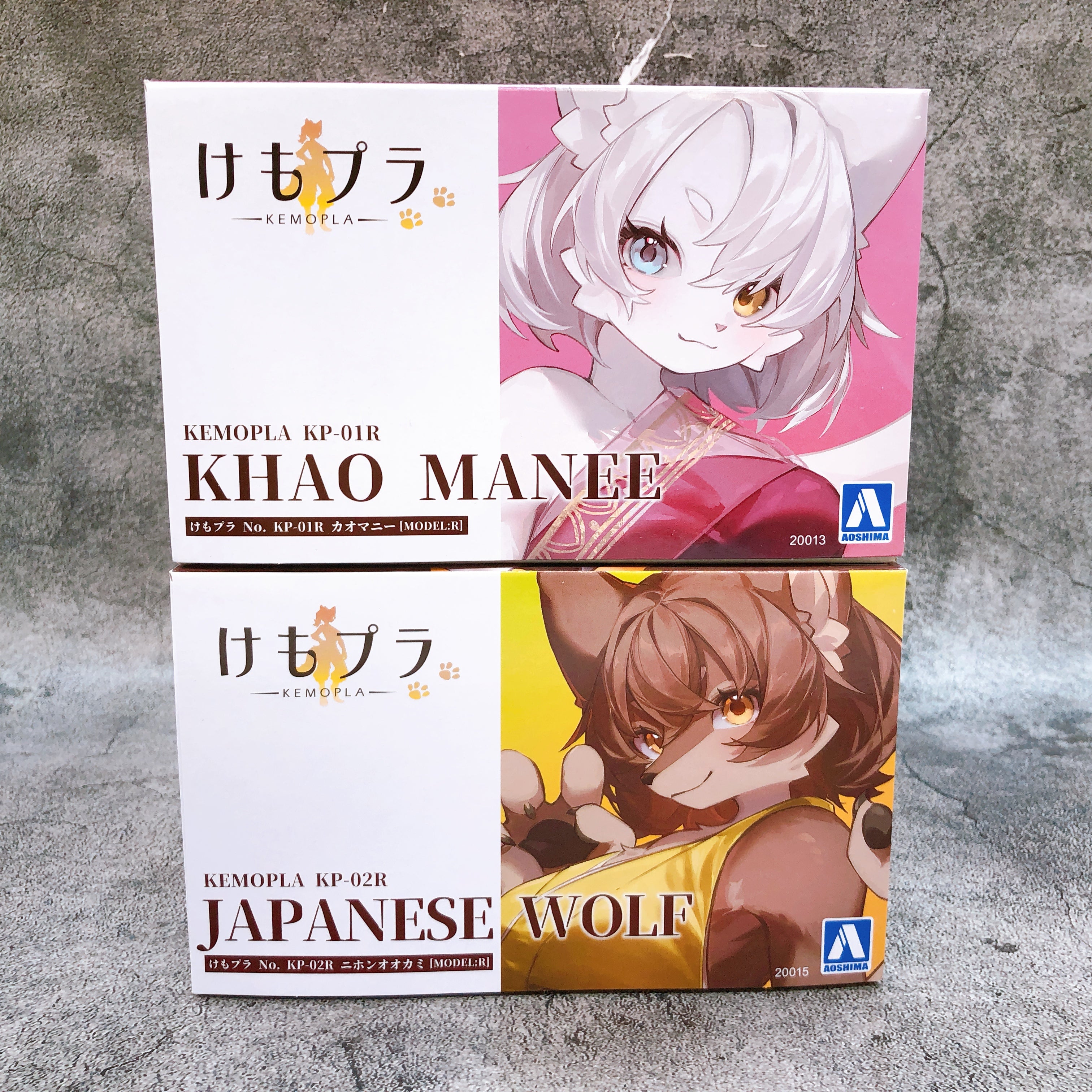 KEMOPLA Khao Manee & Japanese Wolf Set Non Scale Model Kit Aoshima Japan NEW