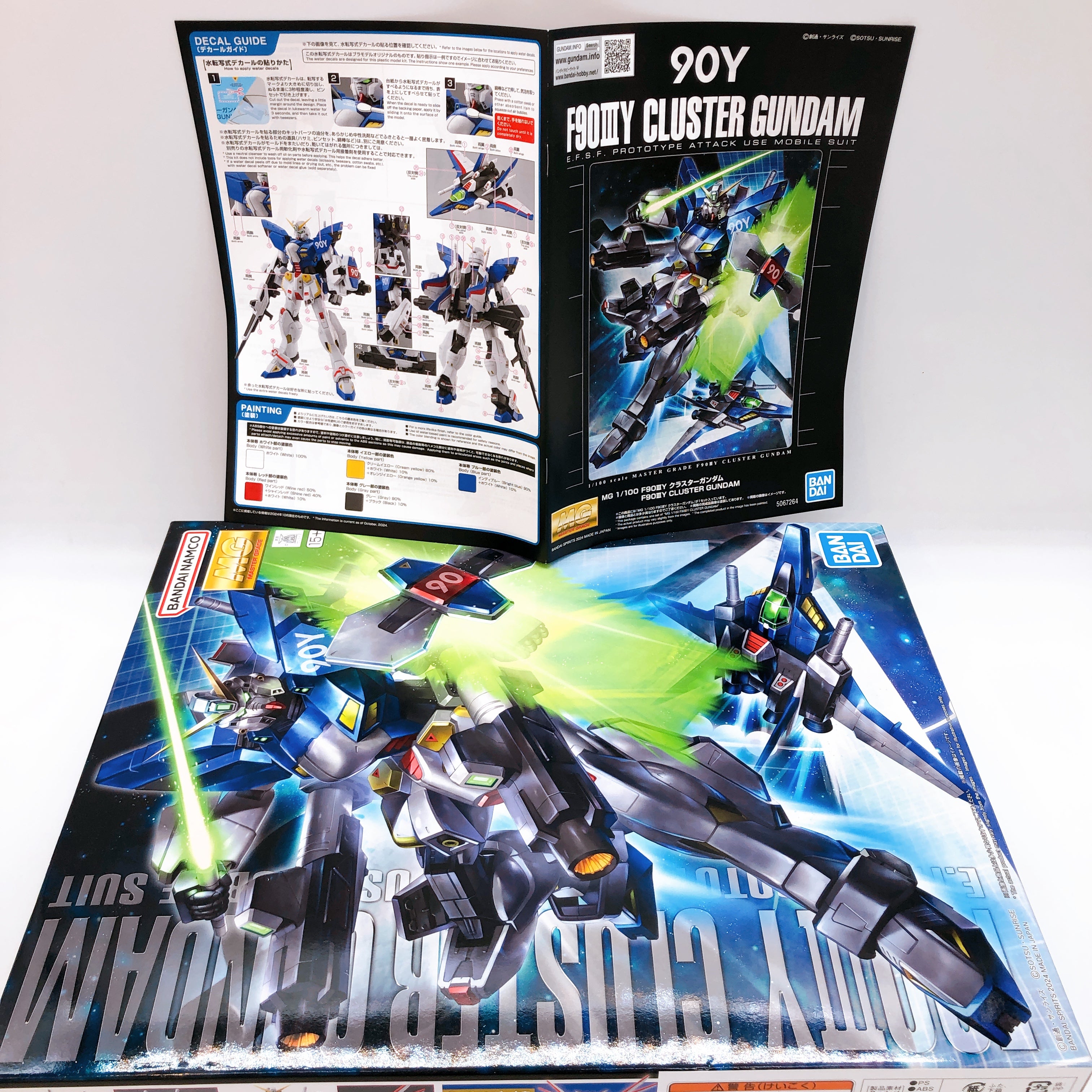 MG 1/100 F90IIIY Cluster Gundam & Mission Pack X-Type Set Kit Premium Bandai NEW