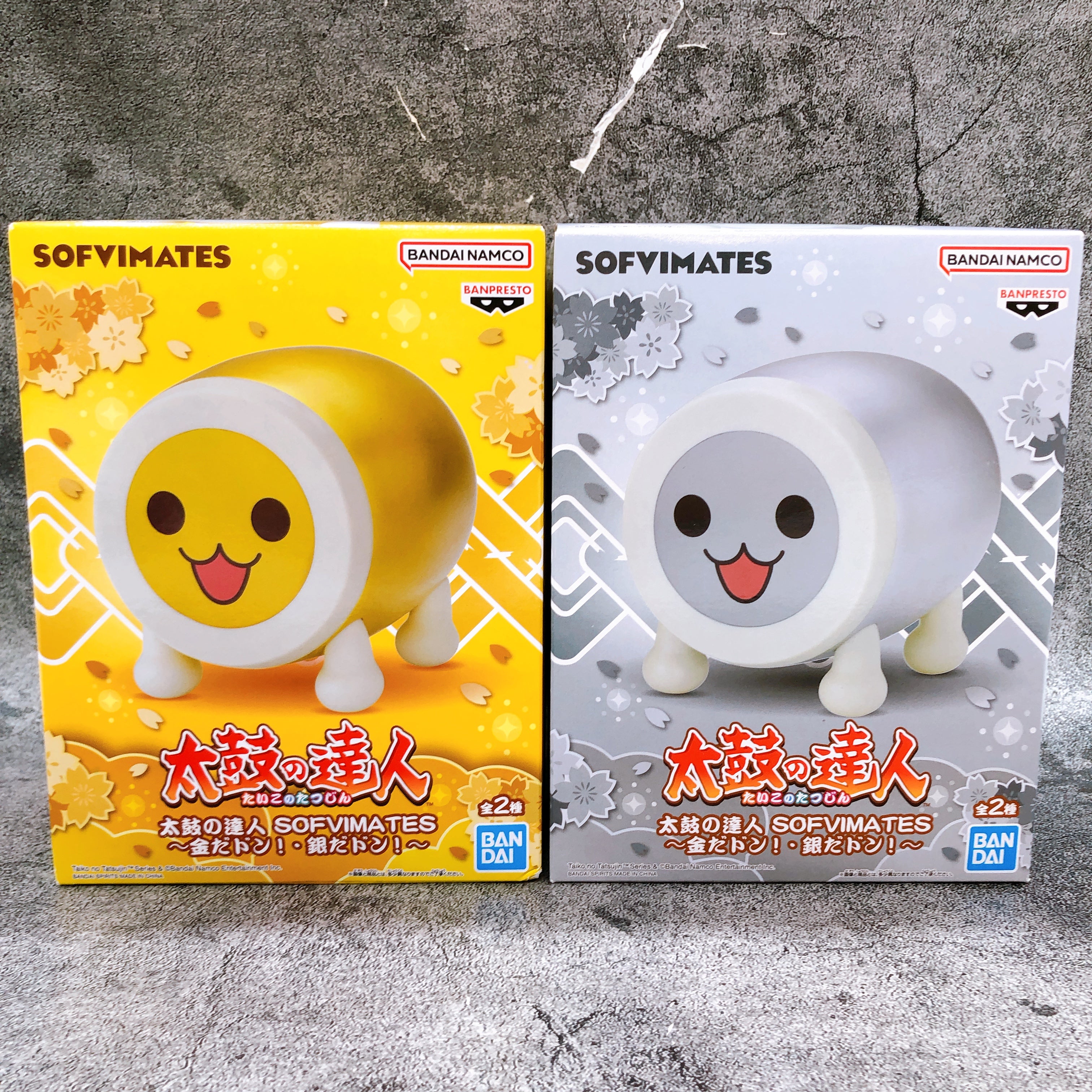 Taiko no Tatsujin Gold & Silver Figure Set SOFVIMATES BANPRESTO Japan AUTHENTIC