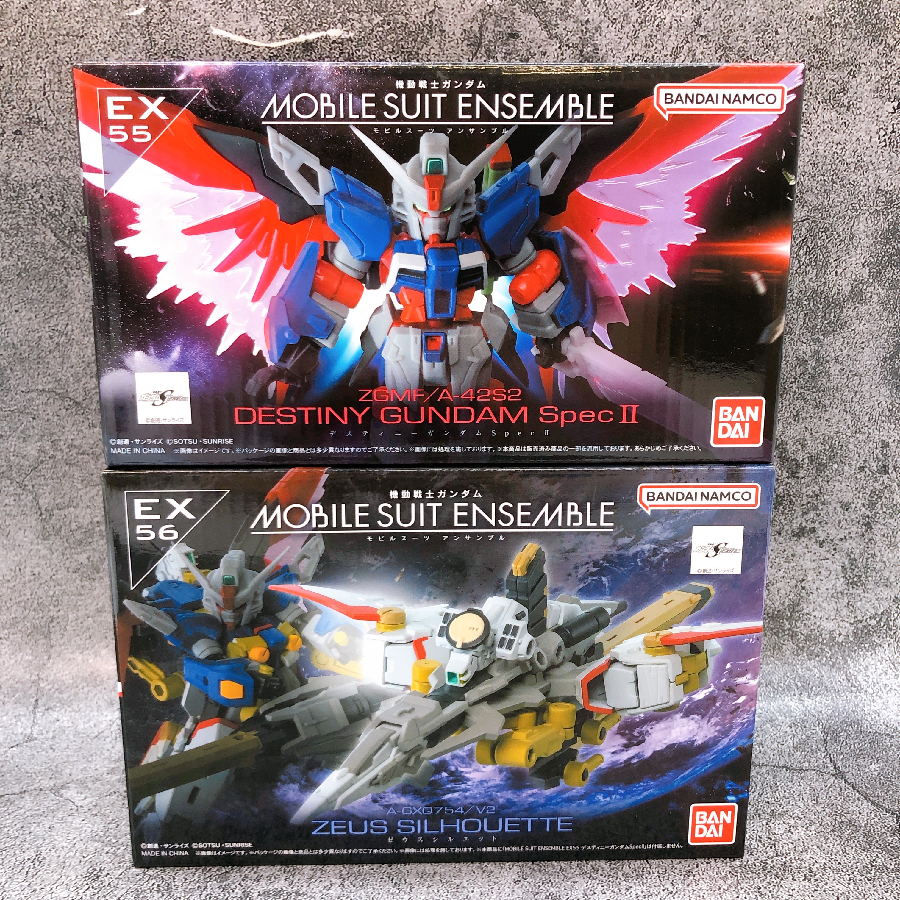 MOBILE SUIT ENSEMBLE EX55 Destiny Gundam SpecII & EX56 Zeus Silhouette BANDAI