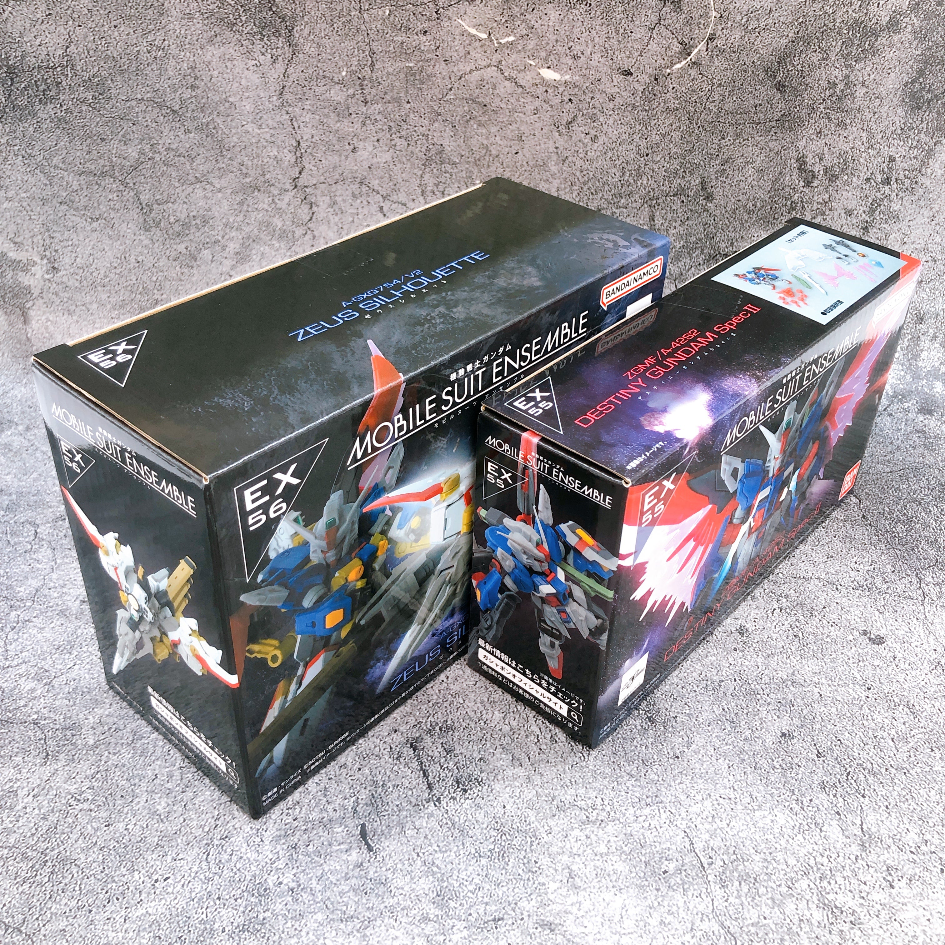 MOBILE SUIT ENSEMBLE EX55 Destiny Gundam SpecII & EX56 Zeus Silhouette BANDAI