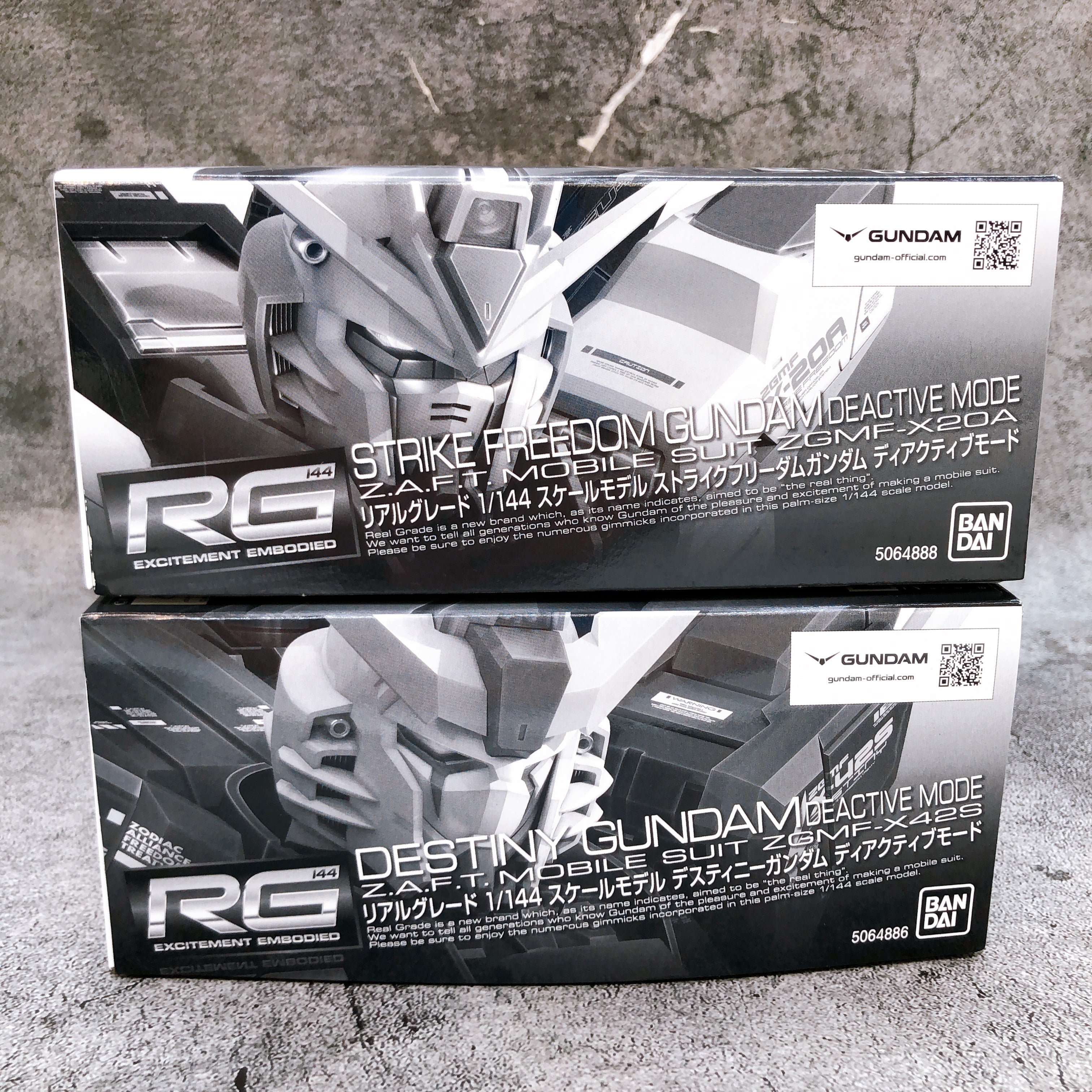 RG 1/144 Strike Freedom Gundam & Destiny Gundam Deactive Mode Set Kit 15+ Bandai