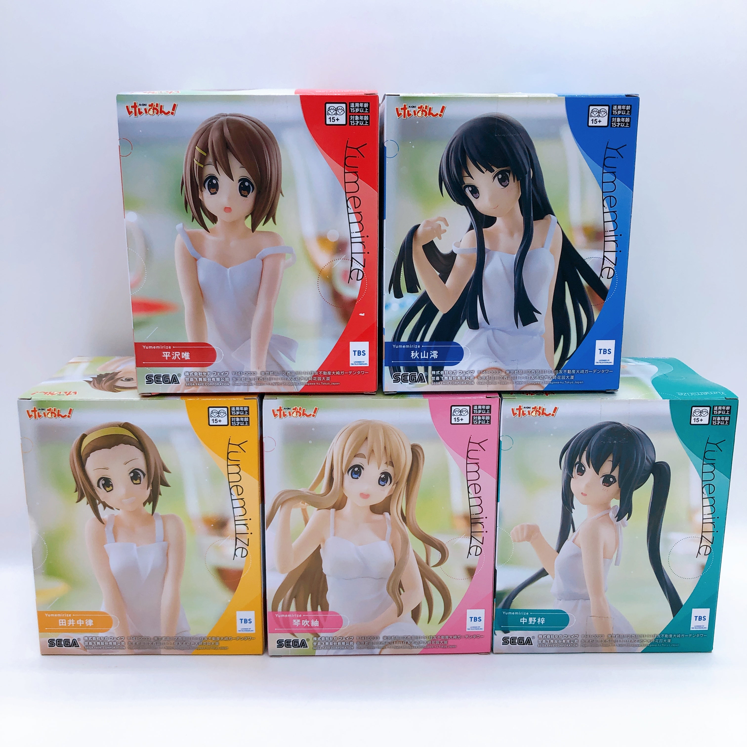 K-ON! Yumemirize Yui Ritsu Azusa Mio Tsumugi Figure Set of 5 SEGA Japan NEW 15+