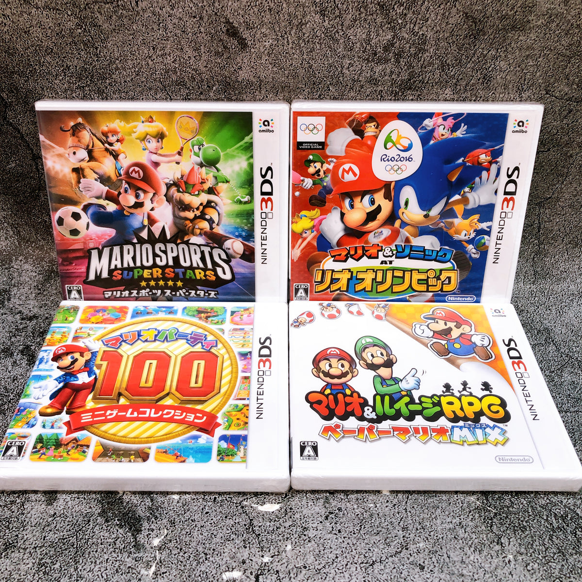 Nintendo 3DS Mario Game Set of 4 Mario Luigi Sonic RPG Japan Sealed NEW FASTSHIP