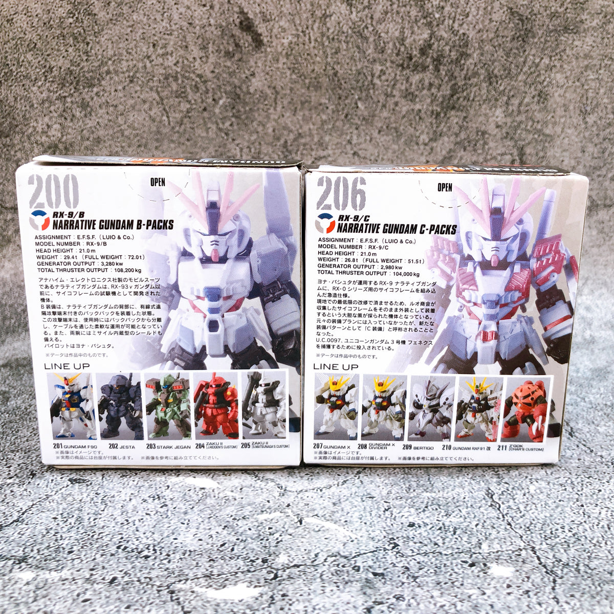 FW GUNDAM CONVERGE Narrative Gundam B-Packs & C-Packs Set Figure Bandai 15+