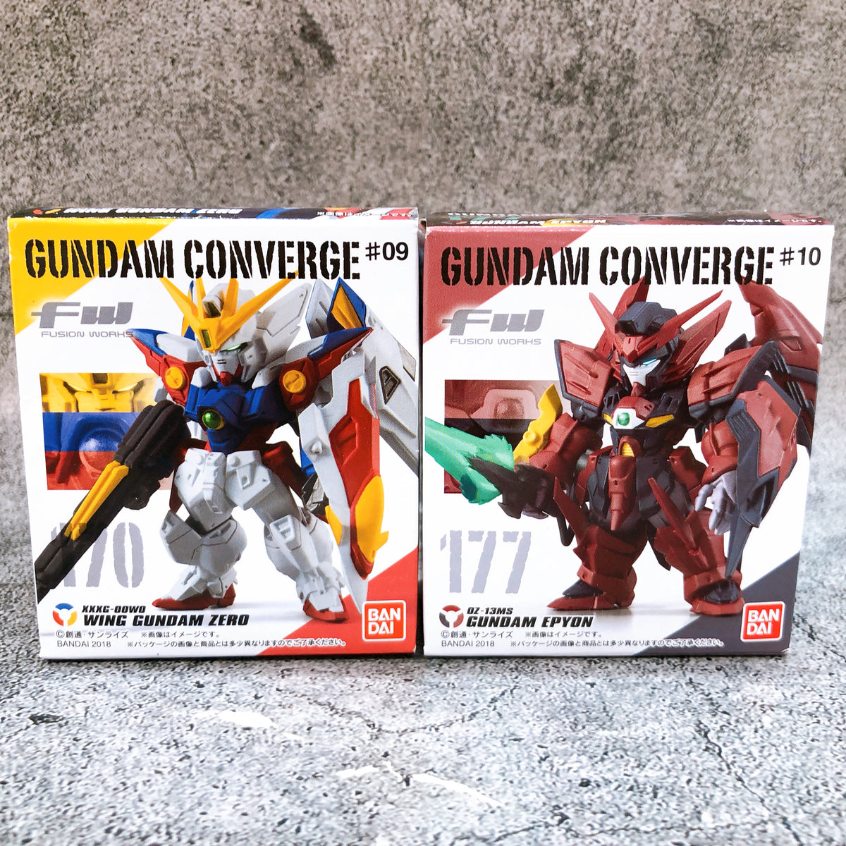 FW GUNDAM CONVERGE Wing Gundam Zero & Gundam Epyon Set Figure Bandai AUTHENTIC
