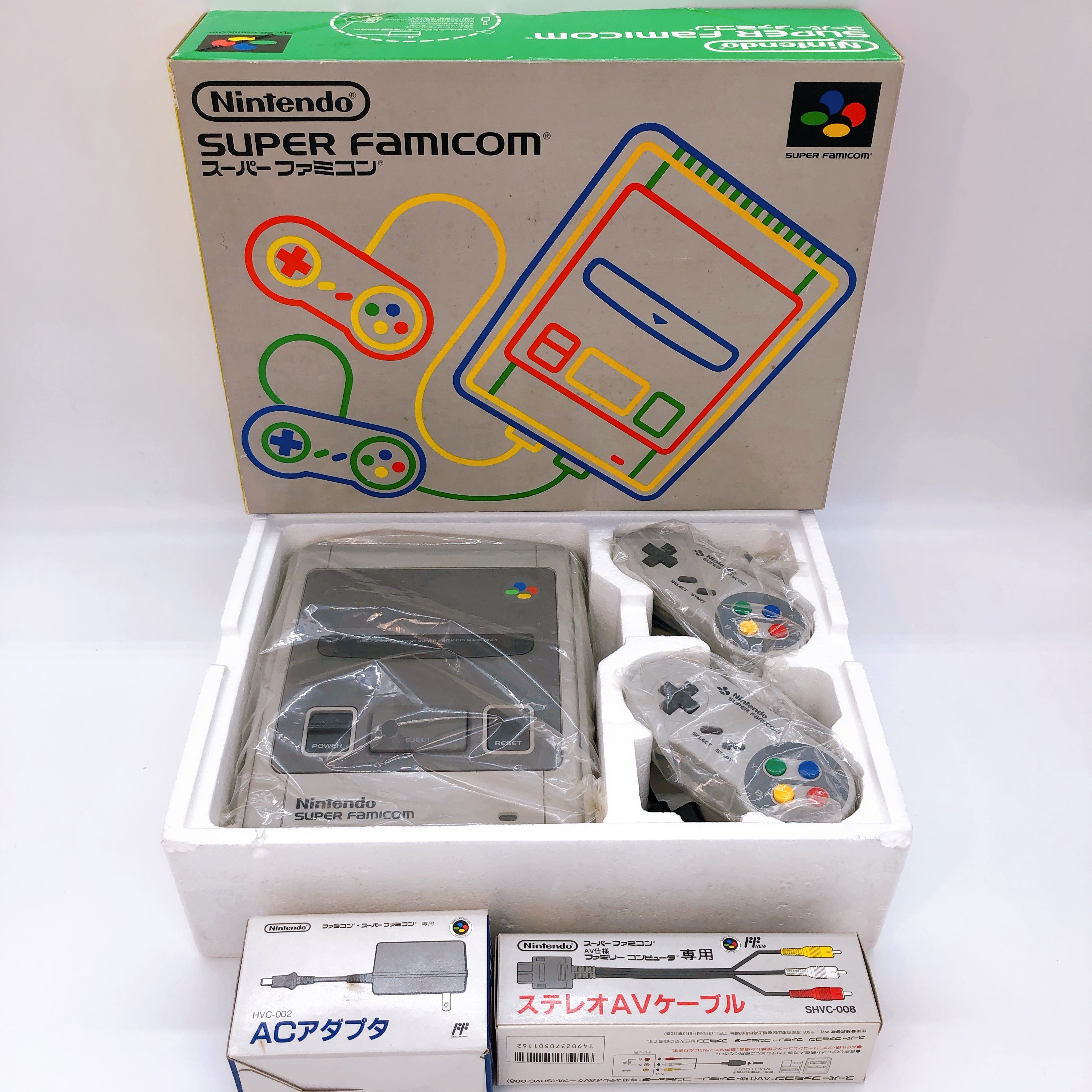 Super Family Computer Nintendo Super Famicom SFC SHVC-001 Retro Game Console + AV Cable + AC