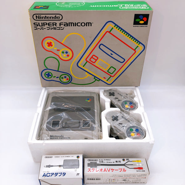 Nintendo Super Famicom SFC SHVC-001 Retro Game Console + AV Cable + AC Adapter