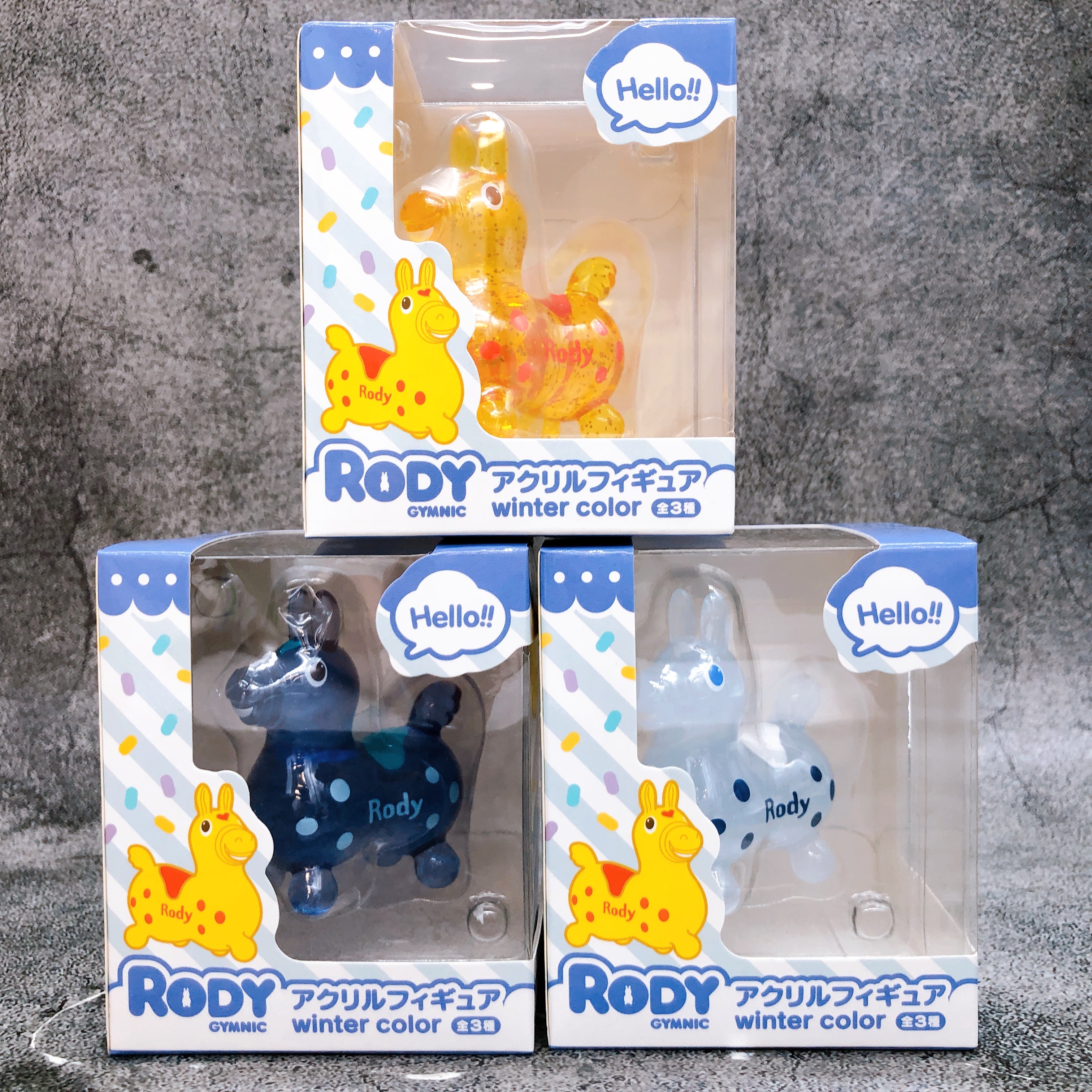 Rody Gymnic Winter Color Complete Set of 3 Acrylic Figure Taito NEW
