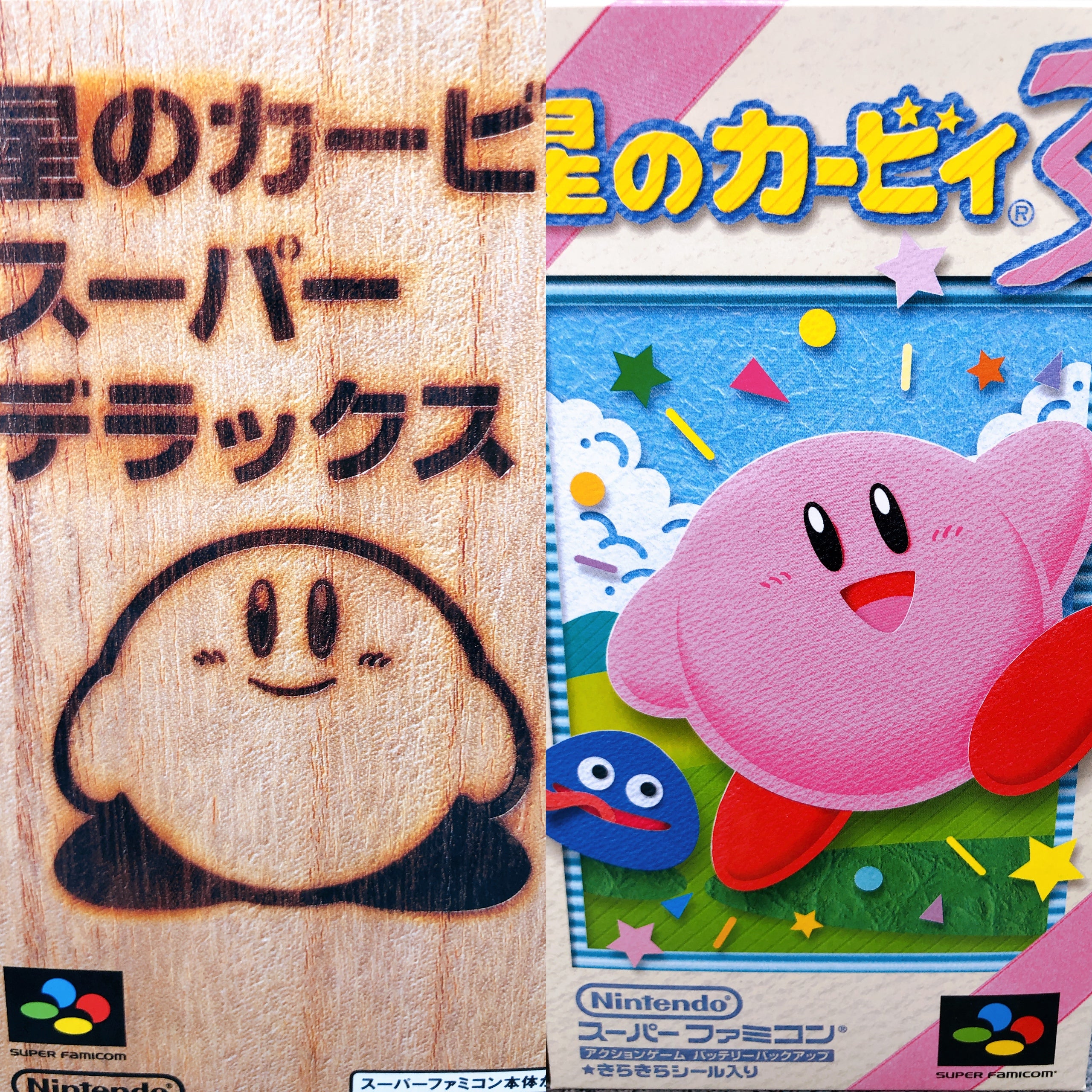 Nintendo Super Famicom Kirby 3 & Super Deluxe SET Japan SNES SFC Game in Stock