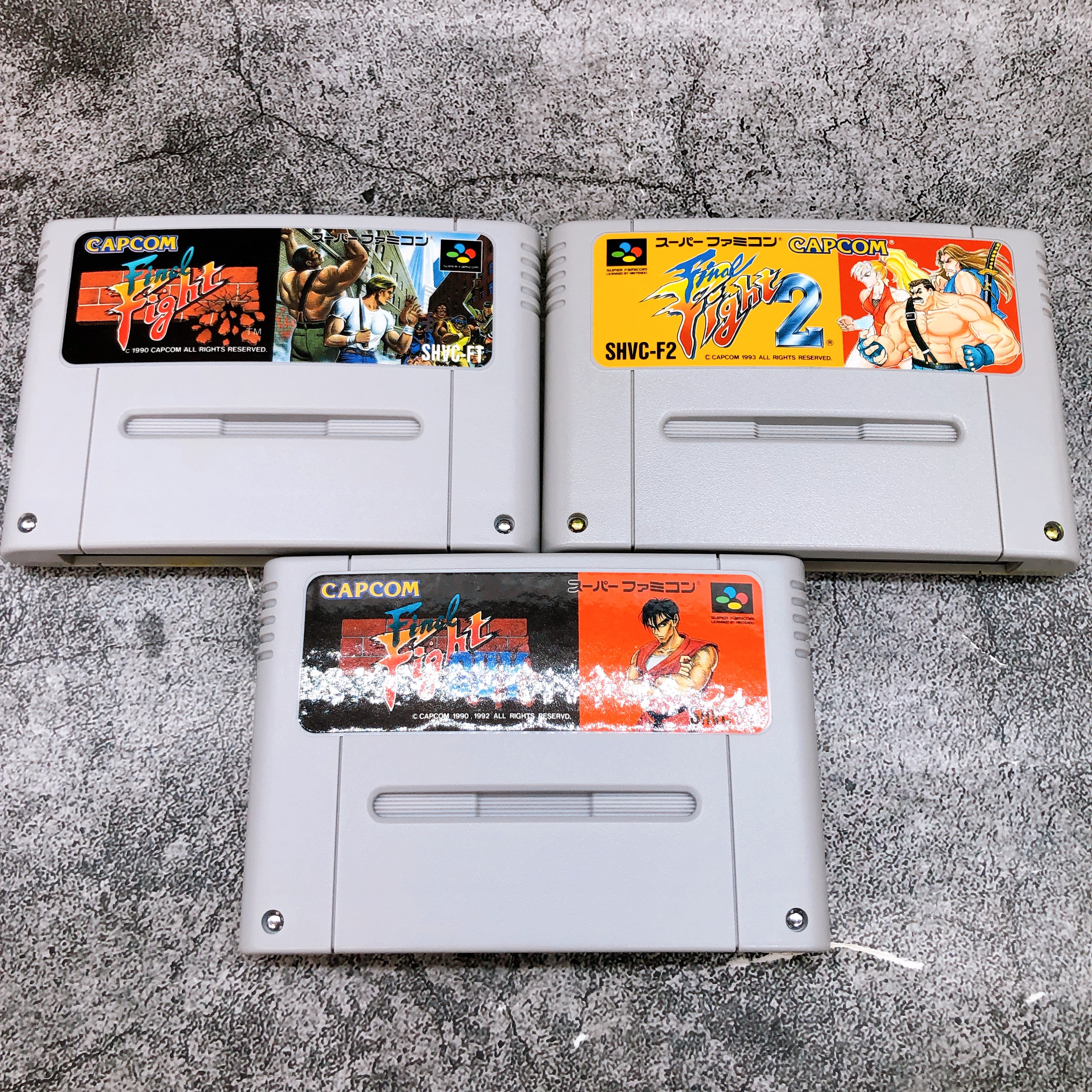 Nintendo Super Famicom Final Fight 1 & 2 & Guy with CD SET Japan SNES SFC Game