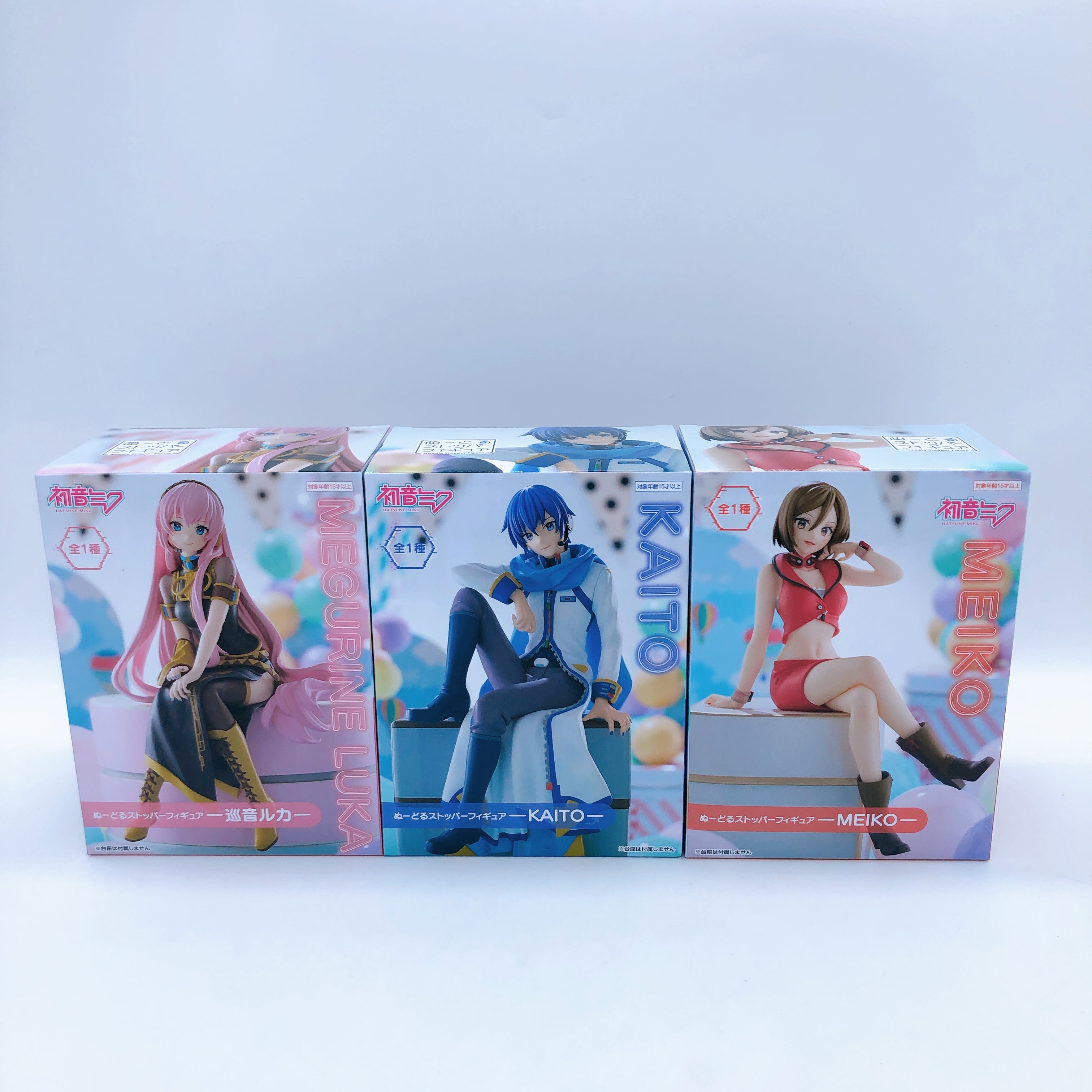 Hatsune Miku Series LUKA & KAITO & MEIKO Noodle Stopper Figure SET FuRyu NEW
