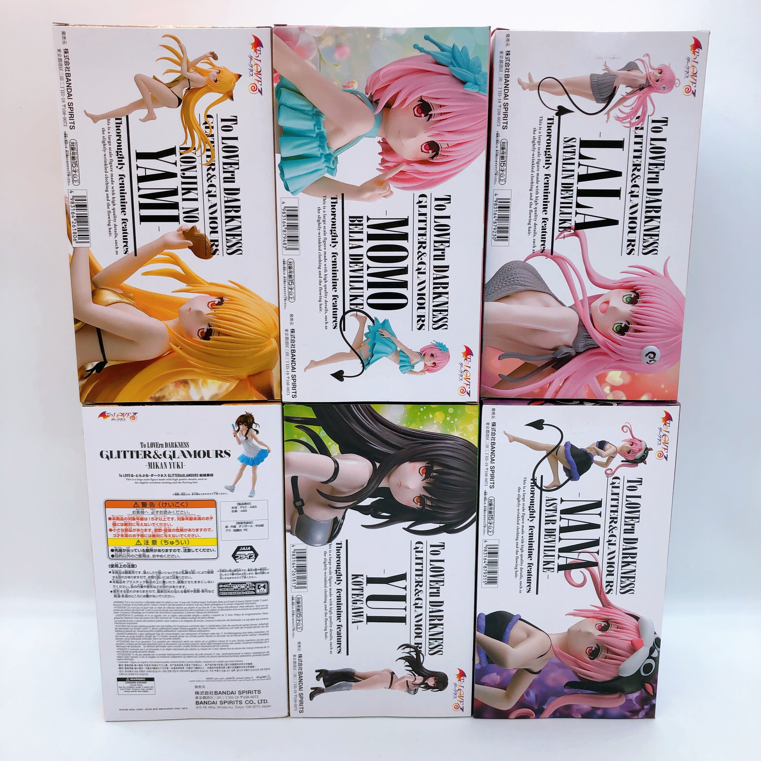 To Love Ru GLITTER & GLAMOURS Figure Set of 6 Lala Nana Momo Yui Yami Mikan