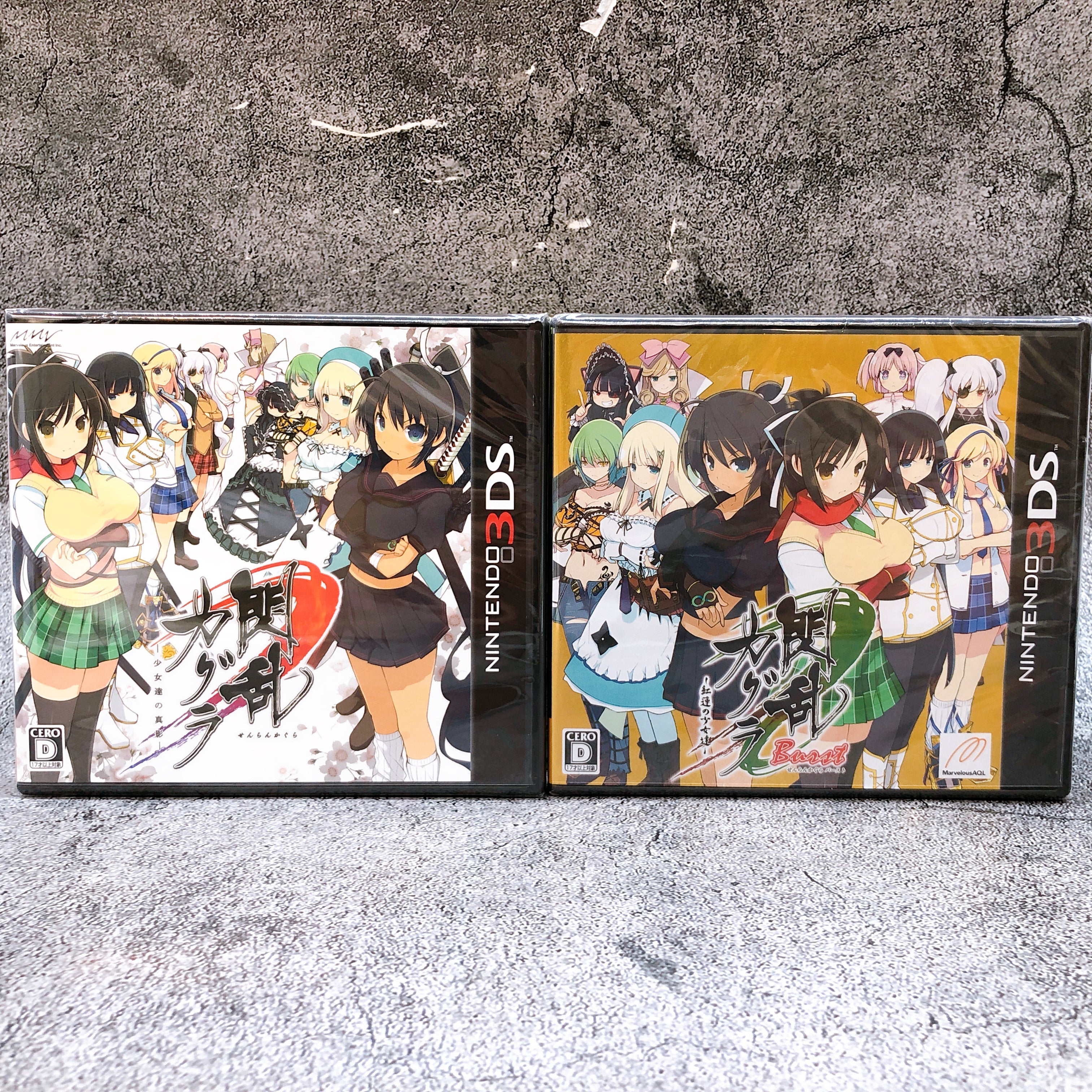 Nintendo 3DS Senran Kagura & Burst Guren no Shojotachi SET Japan Game Sealed New