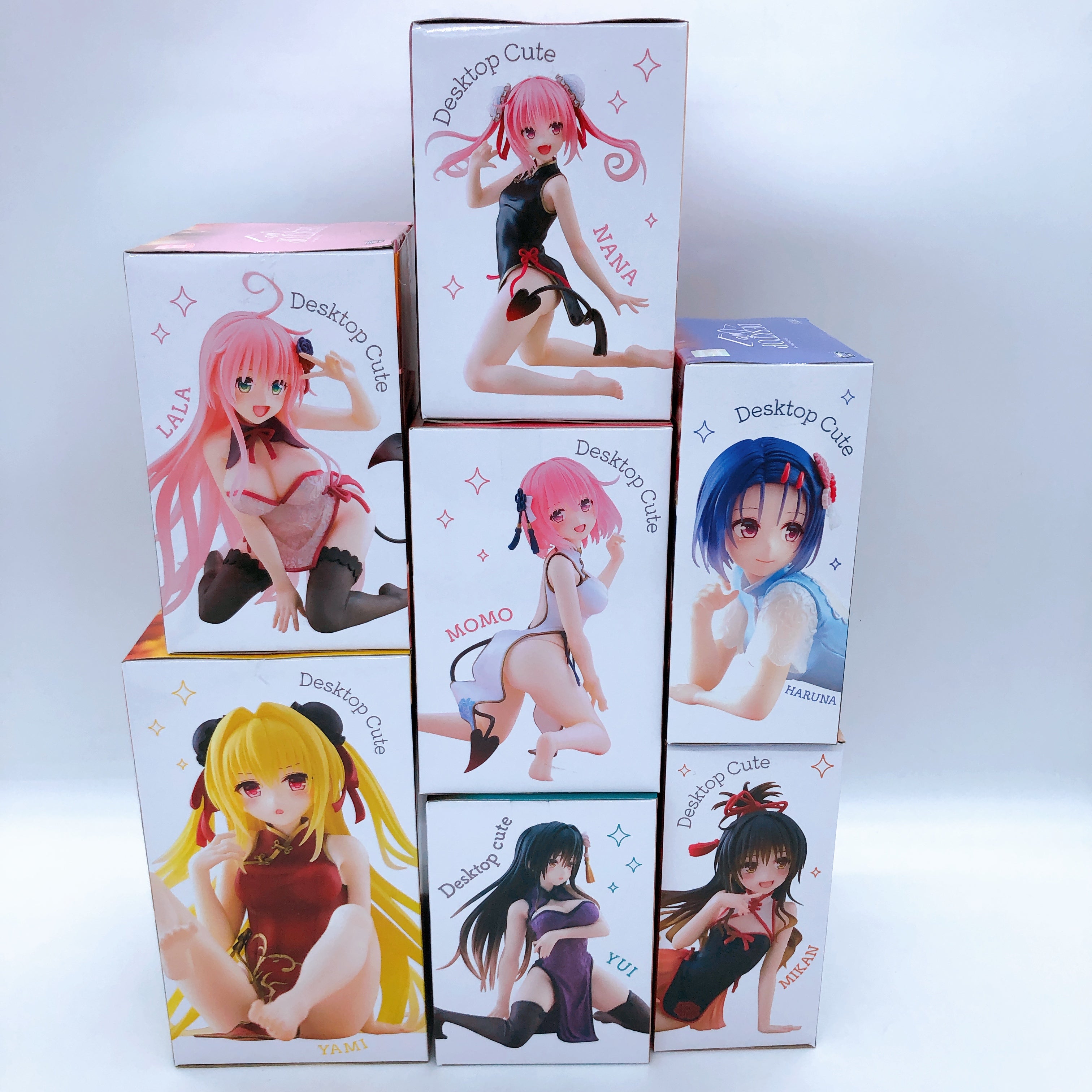 (SET of 7) To Love Ru Darkness China Chinese Dress ver. Desktop Cute Figure 7pcs