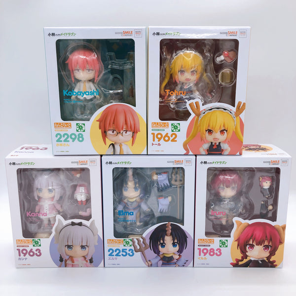 (Set of 5) Miss Kobayashi's Dragon Maid Nendoroid Tohru Kanna Iruru Elma NEW